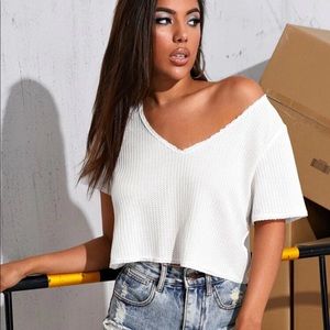 Shein Waffle Knit Crop Top